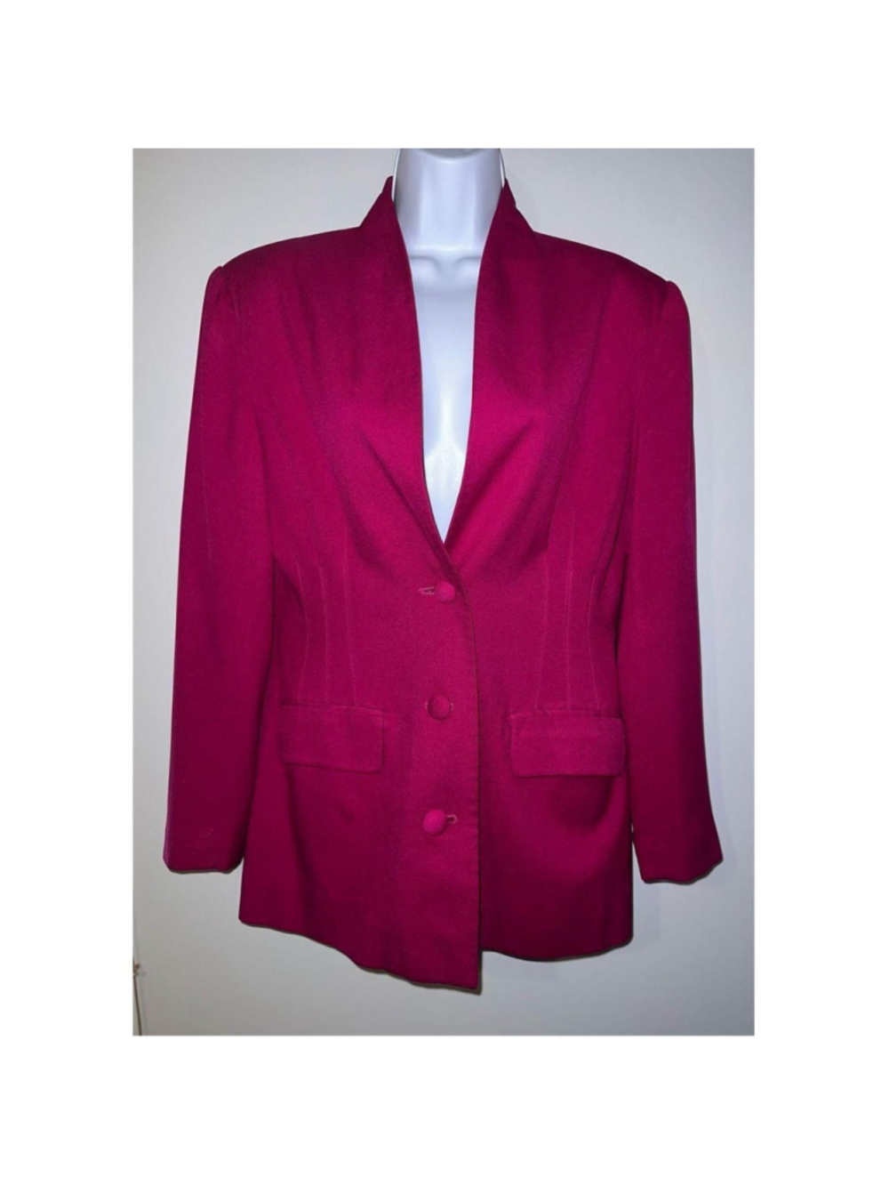100% Silk VTG Casual Corner Blazer Jacket Size 8 Pink